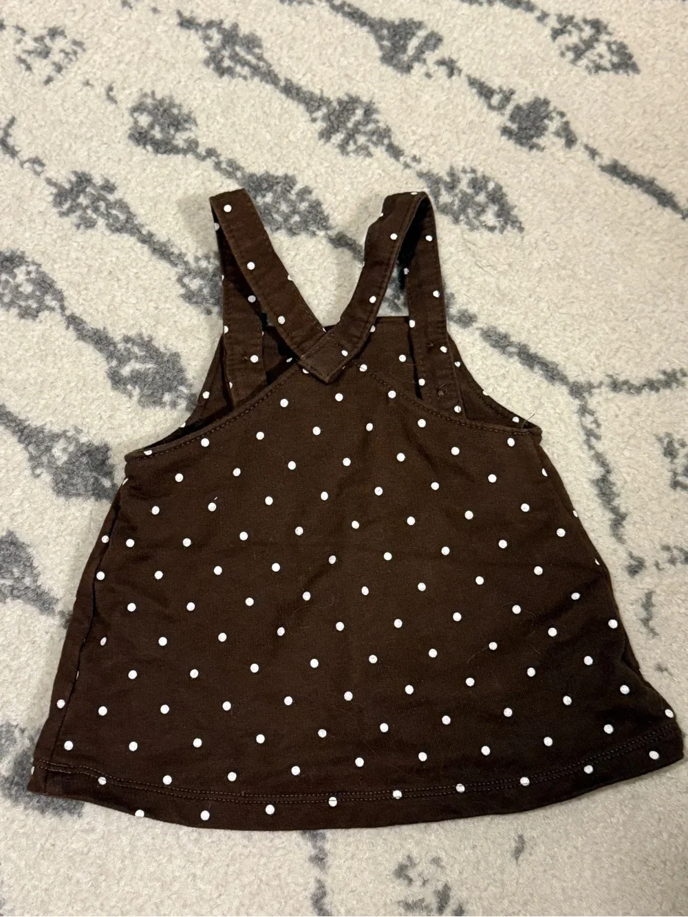Carter's Brown Polka Dot Pumpkin Pinafore Dress 3m